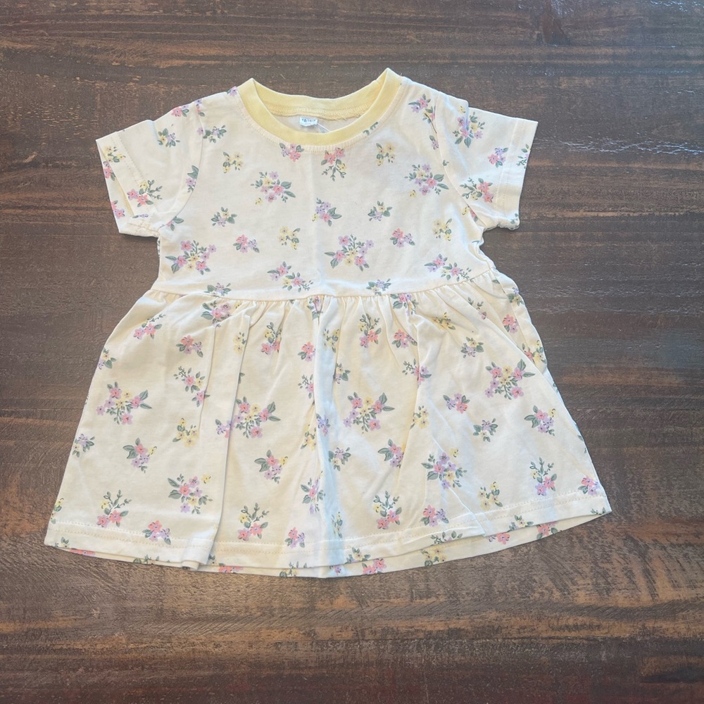 Floral Yellow and White Kids Dress